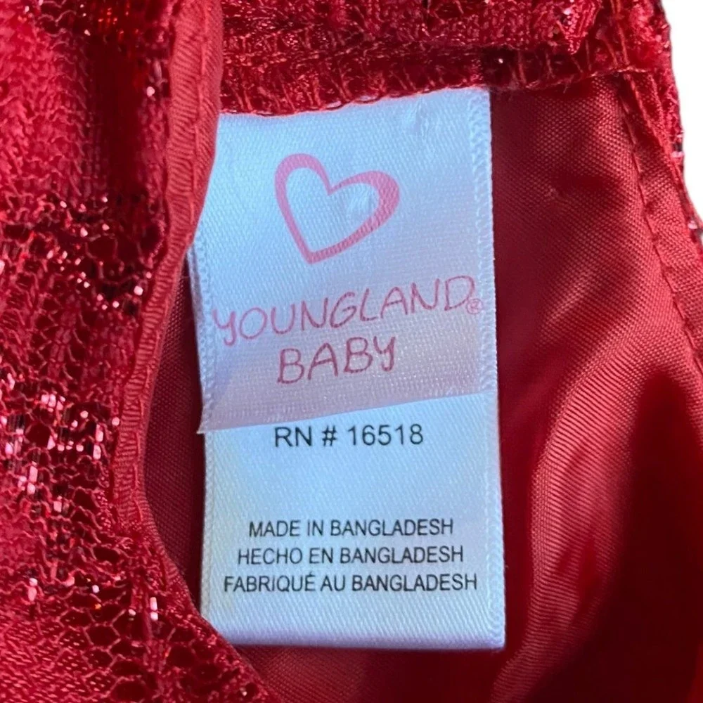 Youngland Baby beautiful red baby girl dress size 12 months - Picture 3 of 4